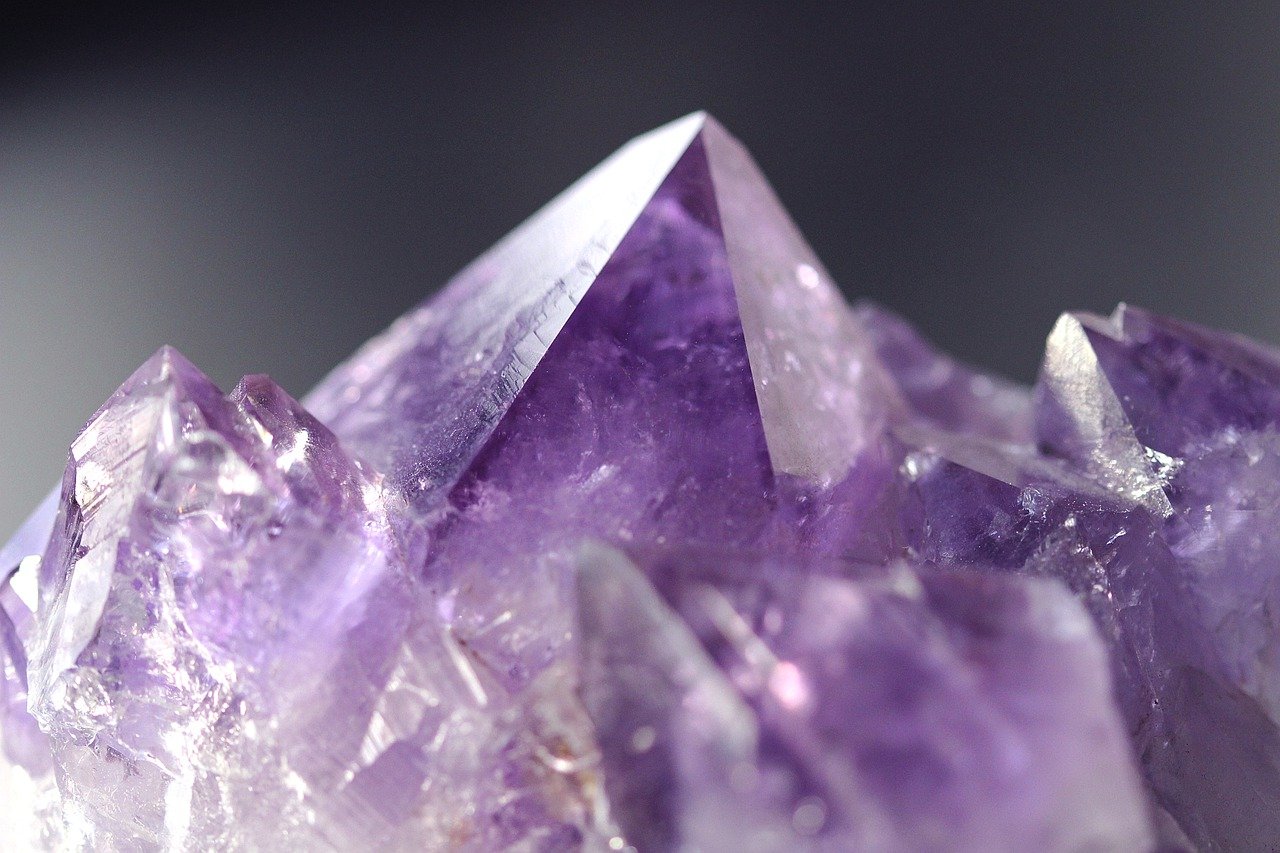 Amethyst crystal, close up